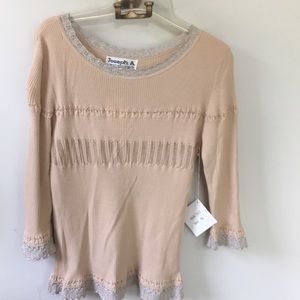 NWT Size XL Joseph Abboud nude and silver knit top
